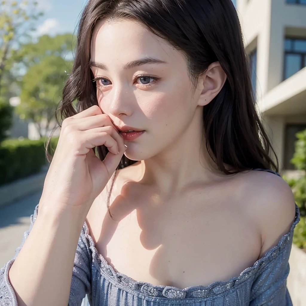 (masterpiece, best quality:1.2), (8k uhd, 16k, 32k, ultra high res), (photorealistic:1.37), (RAW photo), ultimate-realistic, ultimate-realistic details, ultimate-realistic texture, ultimate-intricate details, ultimate-realistic lighting, ultimate-realistic shadow, japanese girl, 24yo, ultimate-cute face, ultimate-RAW skin, ultimate-eyes, A photo of Irakawa's adventures, ((from front, quite a bit body)), looking at the sky with hopeful and big smile on her face, ((Liv tyler mixed face:0.9)), Irakawa is a soul-collector with a strong body foundation and a tight up rose gold hair, dressed bare shoulders ‘Jan Vermeer’ graphics pattern designed loosen dress, hands up, action dynamic pose, The realm eternity riverscape background, exotic and with a crowd that has different cultures, centered, luminism, black eye, cinematic, Isometric, awesome full color, insanely detailed, film grain, Hasselblad X2D 100C + XCD 2,5/25V, F/1.8, (cinematic still:1.2), 35mm photograph, film, bokeh, professional, 4k, highly detailed, perfect fingers ,Extremely Realistic, UHD, arwen,