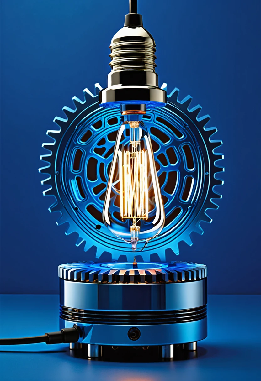gear, lamp, Eletronic circuit, metallic blue, ATESF, LogoBrand, Simpler, clearing, dynamic