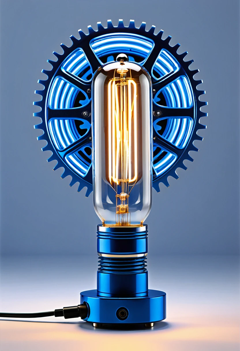 gear, lamp, Eletronic circuit, metallic blue, ATESF, LogoBrand, Simpler, clearing, dynamic