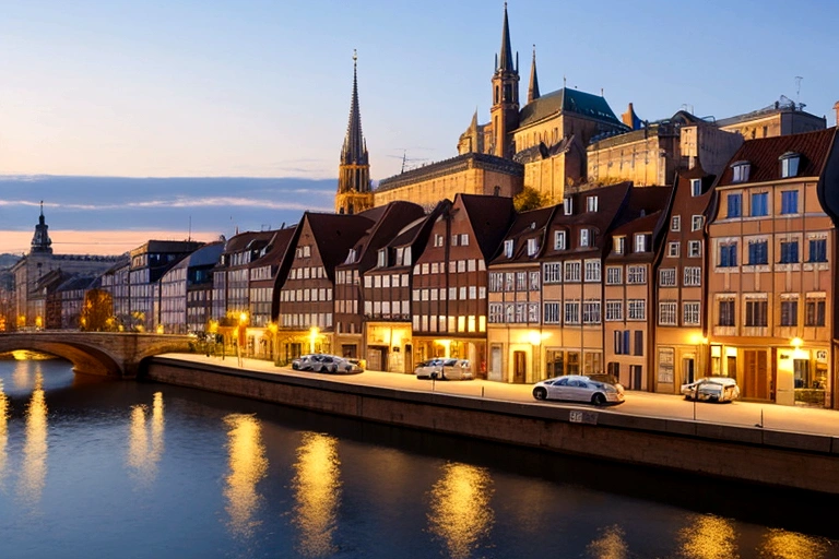 European cityscape in the morning