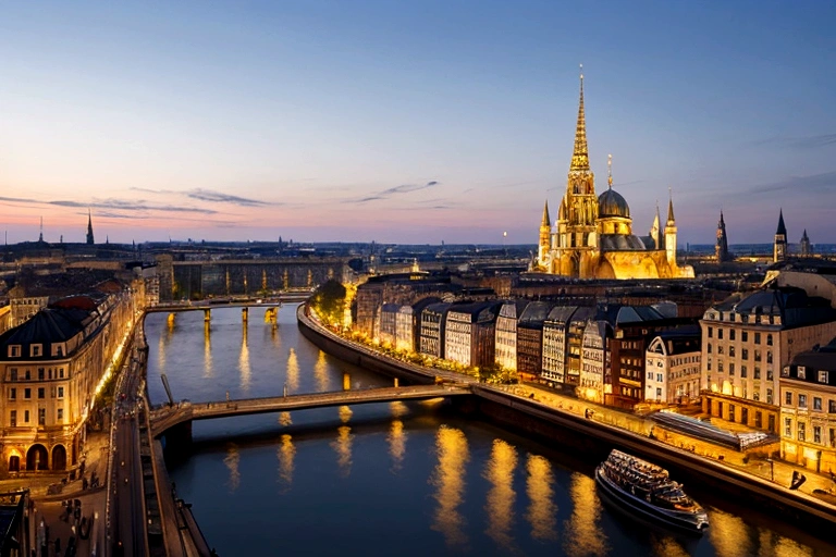 European cityscape in the morning