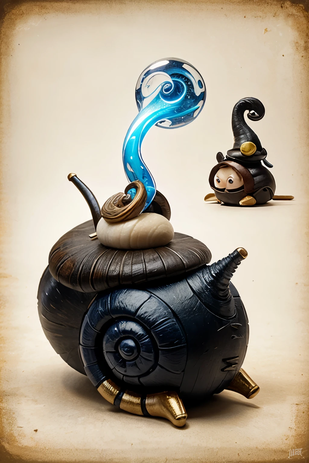 Create a snail which has a wizard's hat