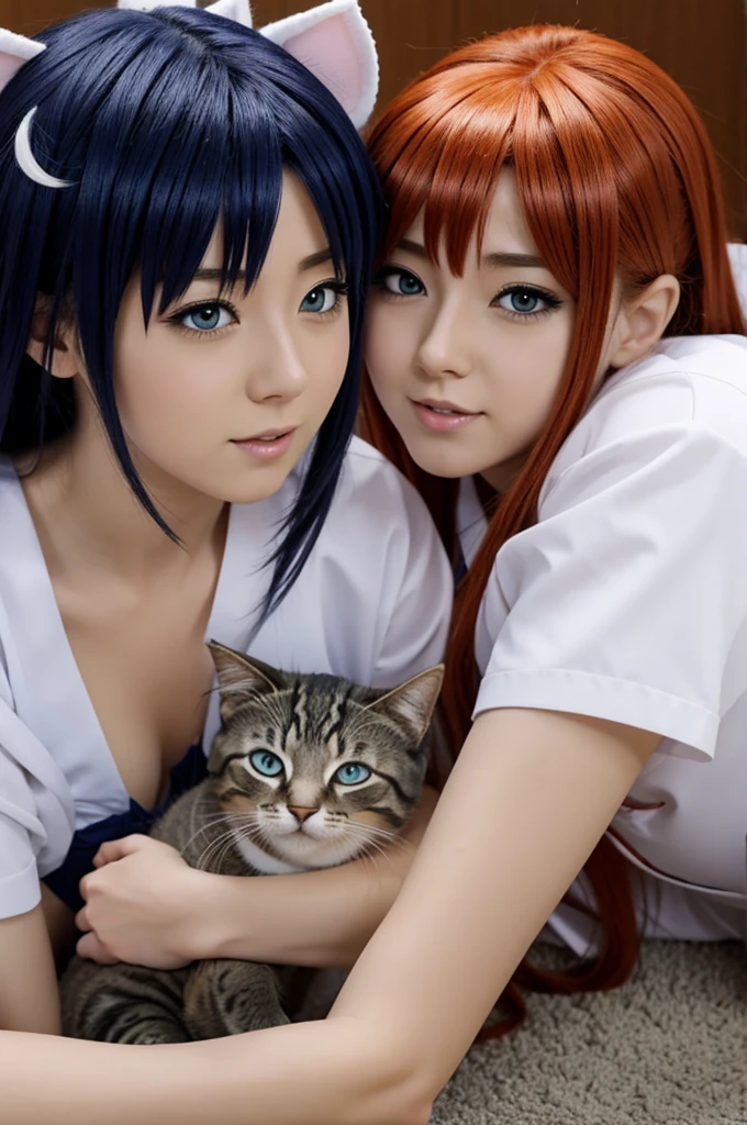 An animation of Hinata having sex with a kitten cosplay
