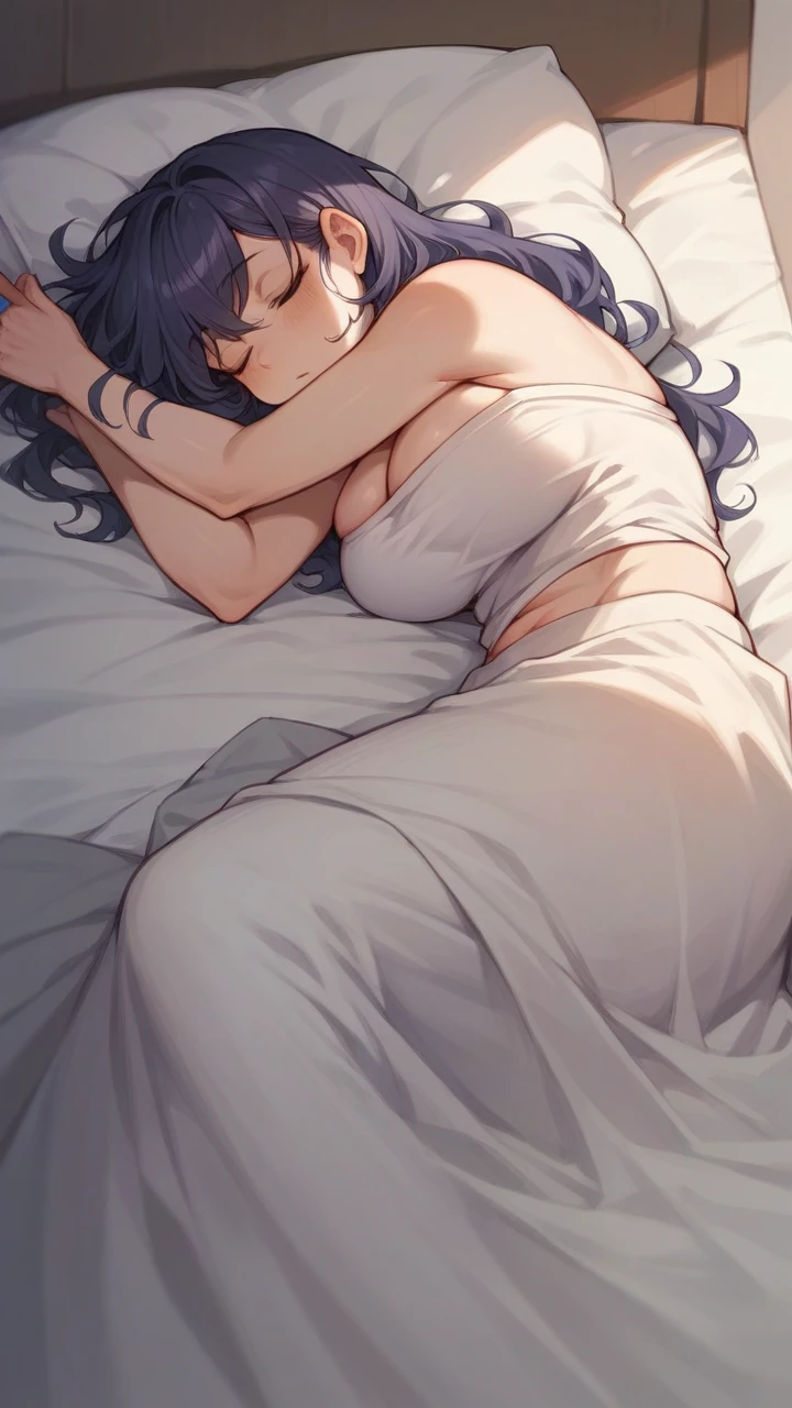 Hot big boobs girl sleeping in bed