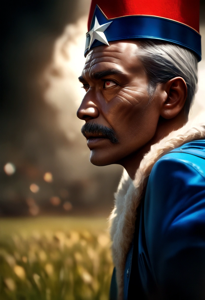 analog style, fur details, high skin detailed texture, ((photorrealistic), Film grain), 8k hdr, ultra realistic, Film photography, gldot, movie poster, action scene, Gal Gadot as Uncle Sam, (skin detailed,detailedeyes:1.3), uncle sam hat in blue, white and red, Uncle Sam suit in blue, white and red, work of art, concentrated , ambient light, Bright color of the field, hight contrast, hyper realism, intricate detailed photorrealistic, portrait photography, trending, rewarded photography, bright coloured, ultra HD, hd shot, dramatic composition, swirly vibrant colors, sharp details,