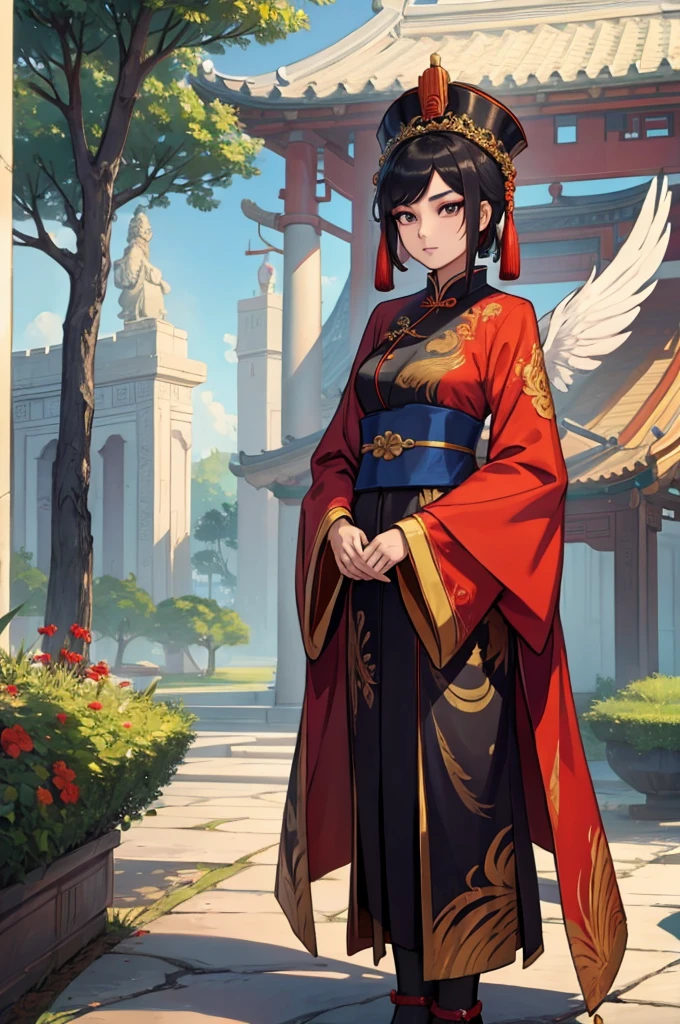 Chinese Queen,Wearing a phoenix robe,Flirty,wandering,Half-length photo