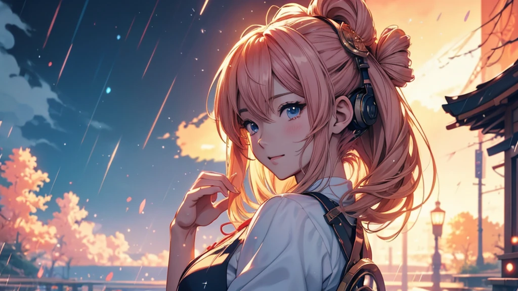 far awayにヘッドホンを着けた女性, Anime Style 4 k, anime wallpaper 4k, anime wallpaper 4k, 4k anime wallpaper, anime art wallpaper 4k, anime art wallpaper 4k, Anime Style. 8K, Anime atmosphere, , Ultra HD Anime Wallpaper, Anime Art Wallpaper 8K, Anime Background,landscape、far away、music、rain