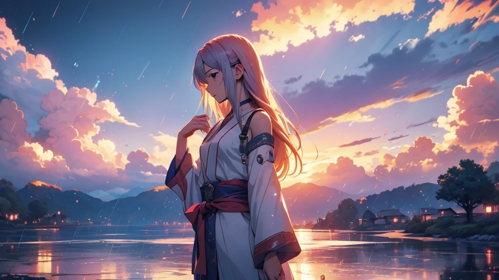 far awayにヘッドホンを着けた女性, Anime Style 4 k, anime wallpaper 4k, anime wallpaper 4k, 4k anime wallpaper, anime art wallpaper 4k, anime art wallpaper 4k, Anime Style. 8K, Anime atmosphere, , Ultra HD Anime Wallpaper, Anime Art Wallpaper 8K, Anime Background,landscape、far away、music、rain