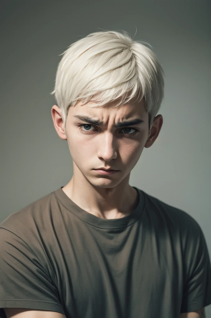 Sad  boy with cancer 