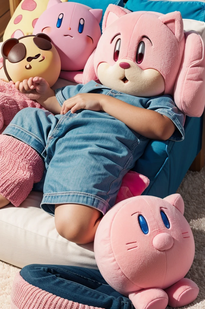 Kirby relaxed listening to music