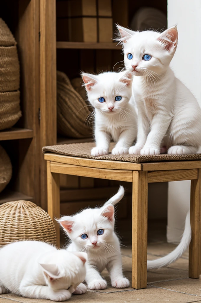 White kitten selling humitas