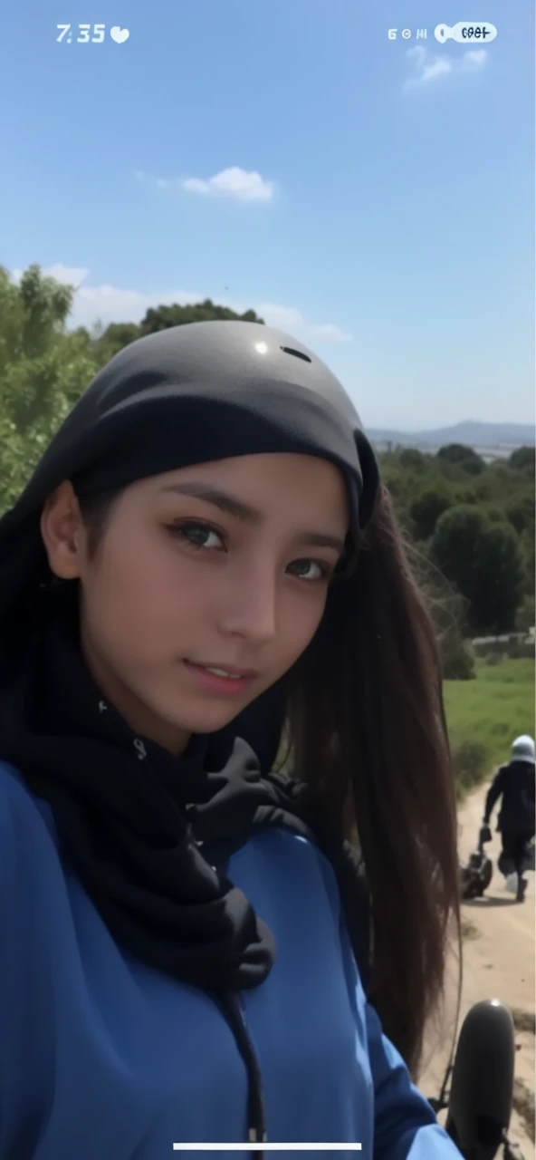 A Muslim girl wearing smart and motorized clothing