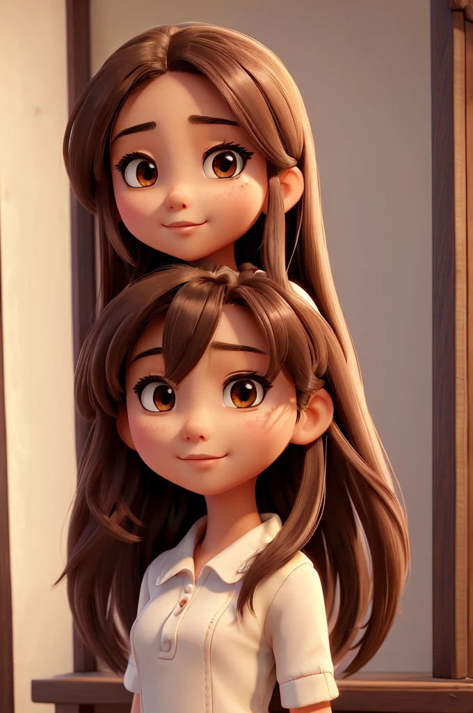 ((best quality)), ((masterpiece)), (detailed), perfect face asian looking girl , brown eyes and long hair wearing a pandora
