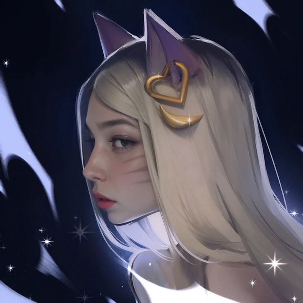 (female:1.2), 8k, ultra hd, ultra detailed texture, hyper realistic, masterpiece, detailed texture, detailed face, detailed skin, detailed lighting, (photorealistic:1.5), best quality, beautiful lighting, cinematic lighting, professional lighting, ultra highres, realistic, detailed hair, real hair, high quality, (realskin:1.5), extremely detailed, finely detail, ultra-detailed, 1girl, solo, elf, pointy ears, standing, demon horns, forehead protector, (red eyes:1.5), v-shapped eyebrow, lips, red lips, evil smile, nose, make up, pretty, beautiful, cute face, long hair, blue hair, high ponytail, large breasts, cleavage, armpit, navel, stomach, black armor, pauldrons, bare shoulders, shoulder armor, thigh high, sleevless, detached sleeves, breastplate, gauntlets, karina \(mobile legends\), depth of field, looking aways, white skin, skin tight, amazing pose, outdoors, glowing, dark view, blurry background