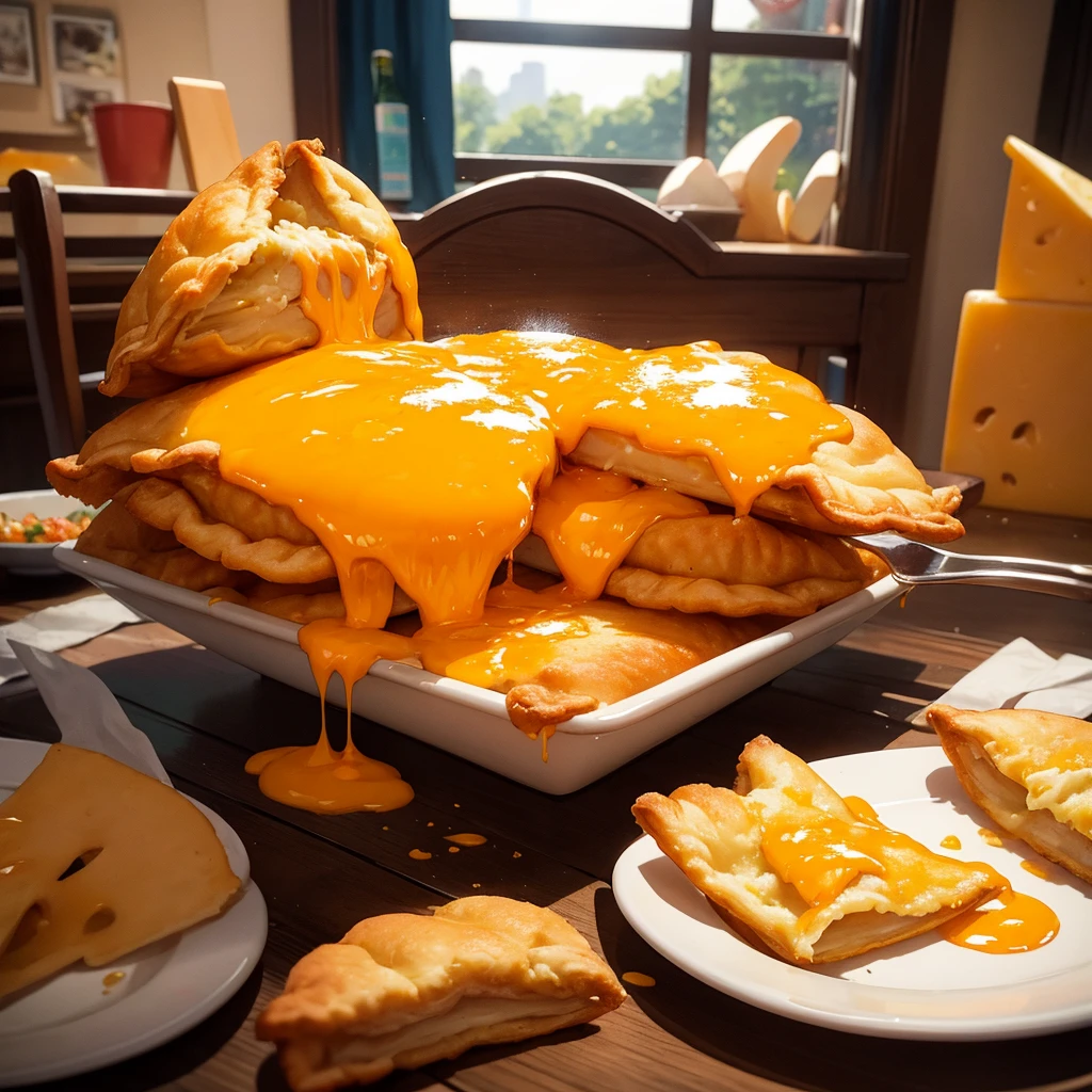 cheese empanada, melting cheese, artwork, Masterpiece