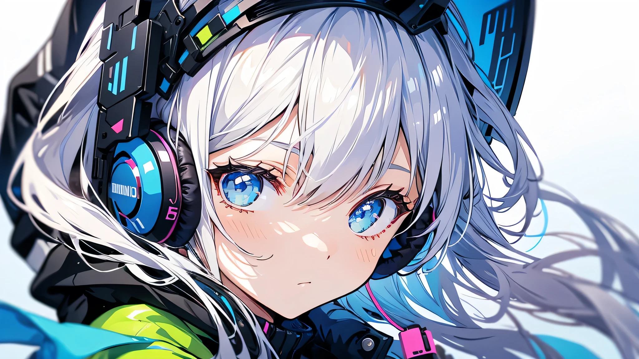 Girl wearing headphones