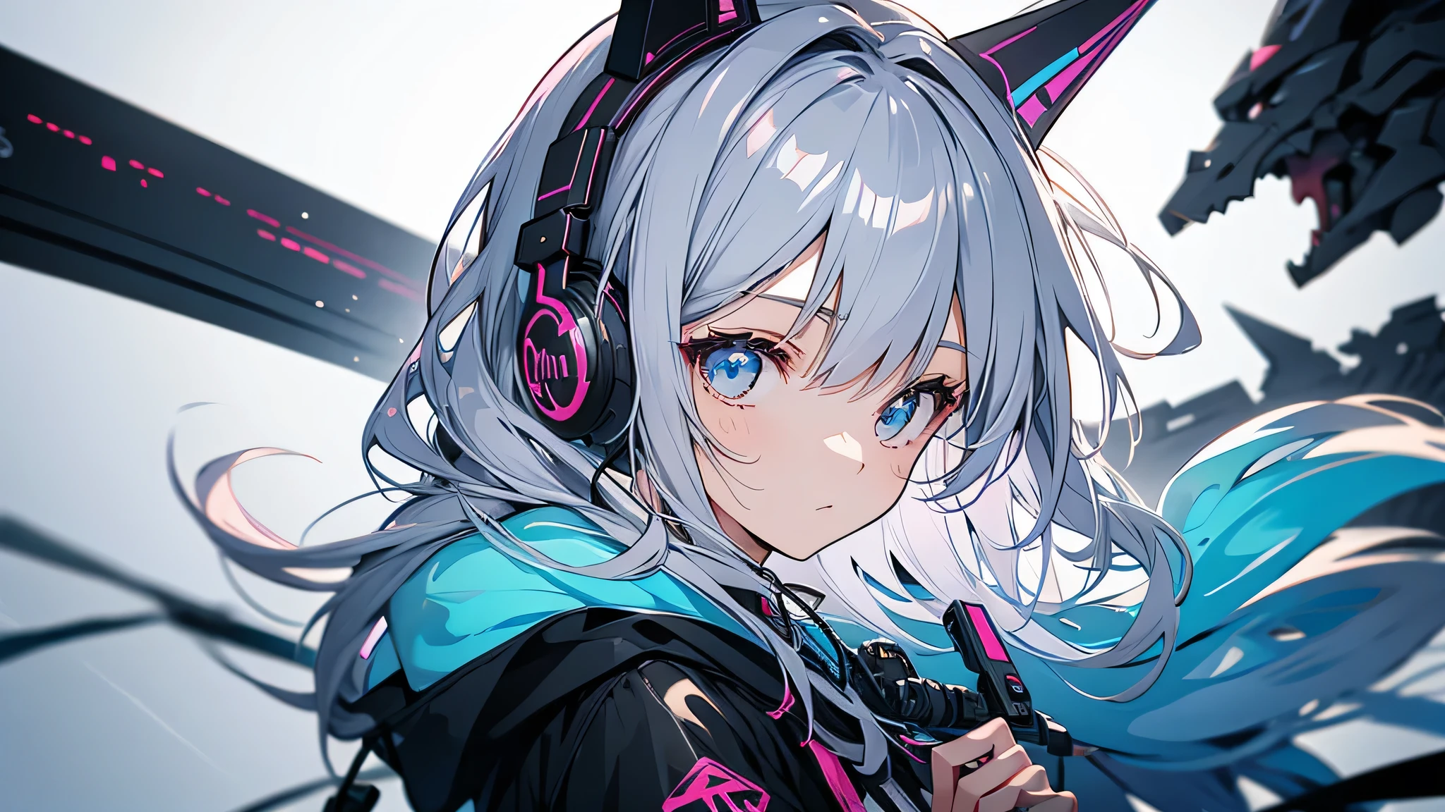 Girl wearing headphones