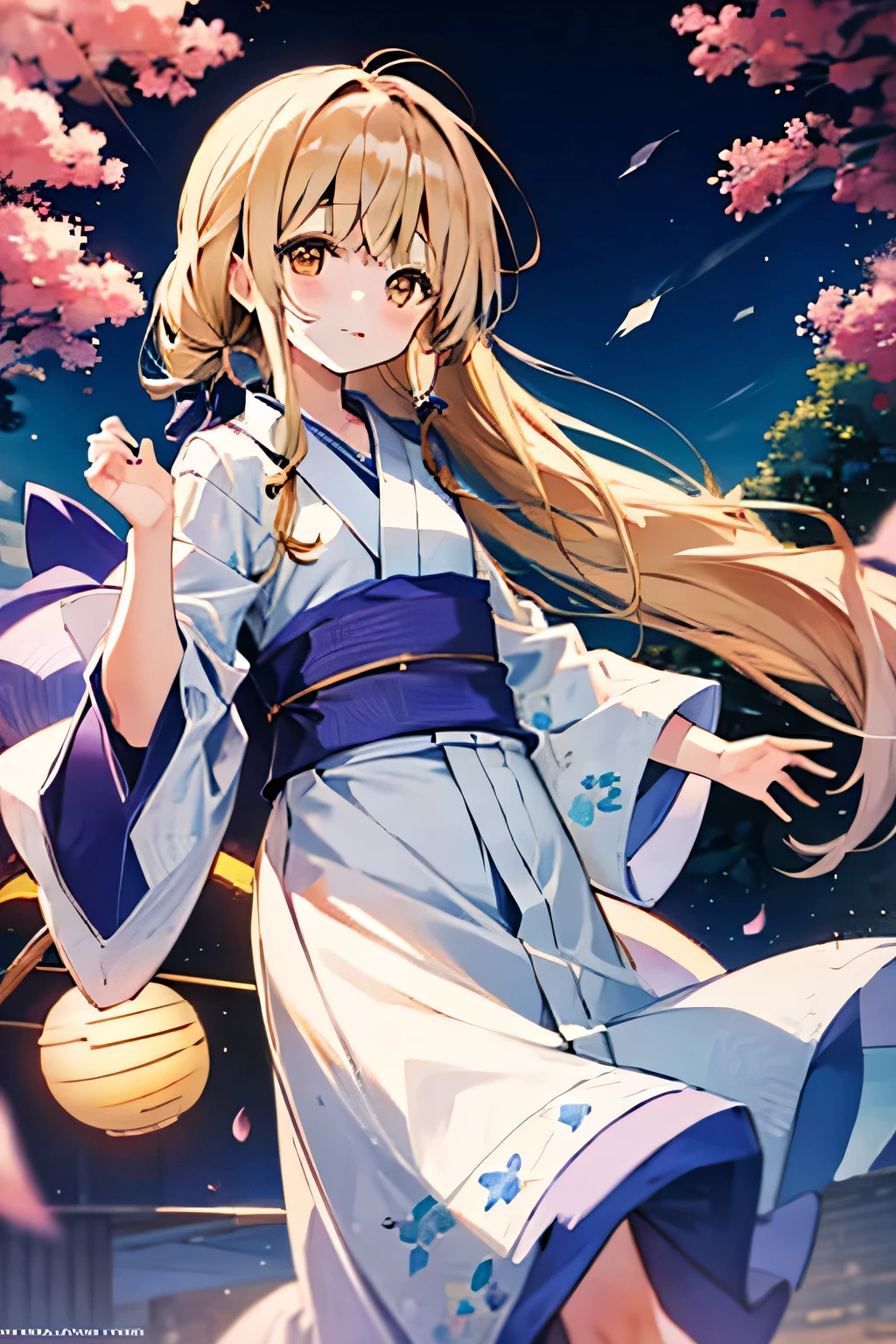 summer祭り、summer、yukata、Long Hair、Yellow Eyeasterpiece、Anime Coloring、Ultra fine、8K、