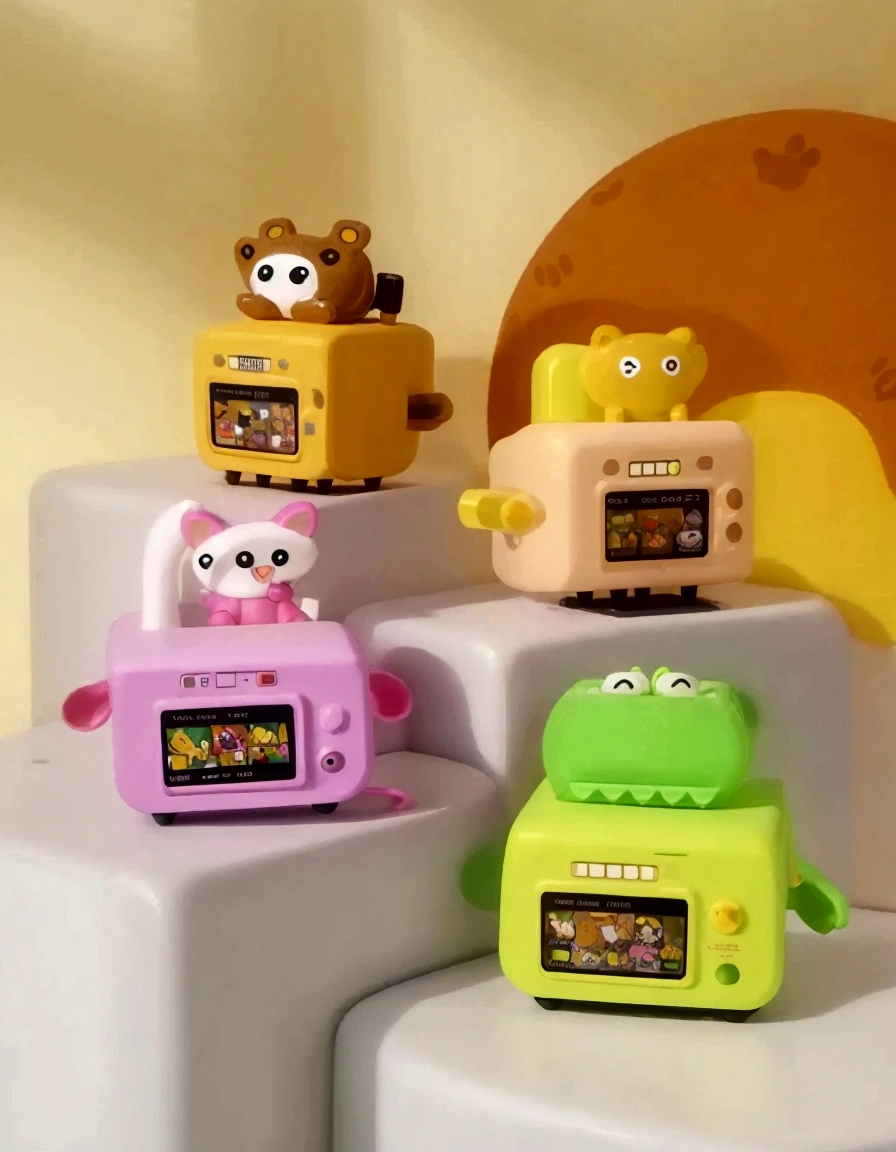 product design,(((Toy mobile phone with Q version animal outline))),((Super simple)),plastic,Background solid color,high quality,Clarity,Design renderings