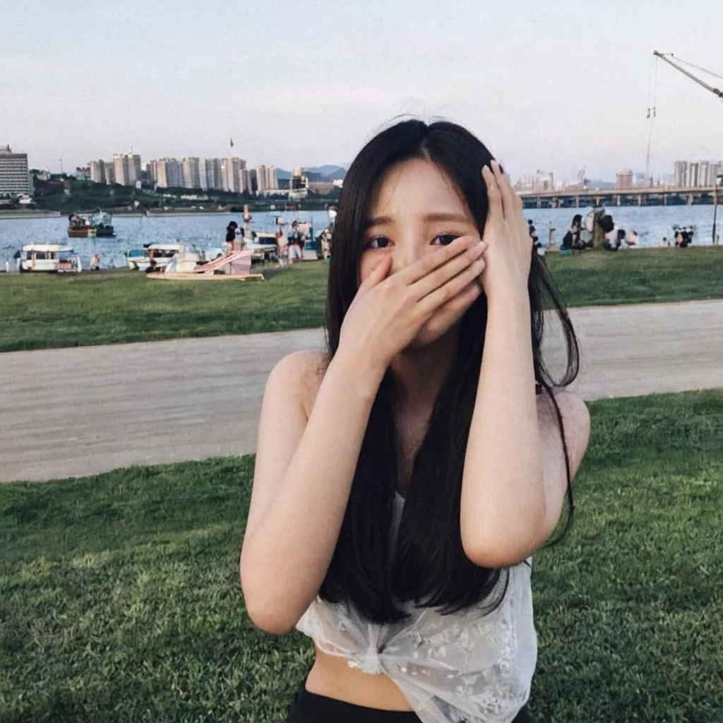 There was a woman covering her face with her hands, Urzan, korean girl, Asian girl with long hair, beautiful girl, tumblr, beautiful south korean woman, Nam Jae-yeon, Shin Jin Young, jisoo from blackpink, krystal, Attractive girl, korean woman, Blackpink’s Jisoo, Asian girl, Chinese girl, beautiful young korean woman