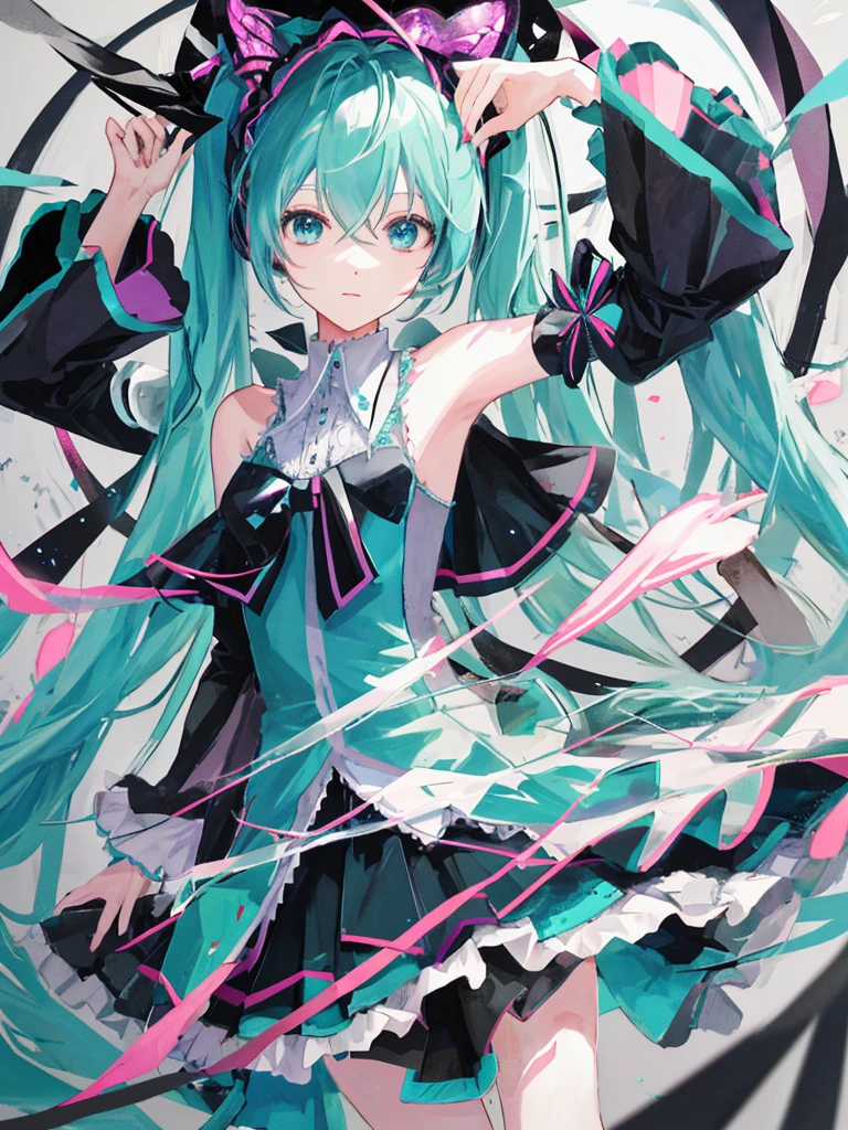 hatsune miku, dark witch