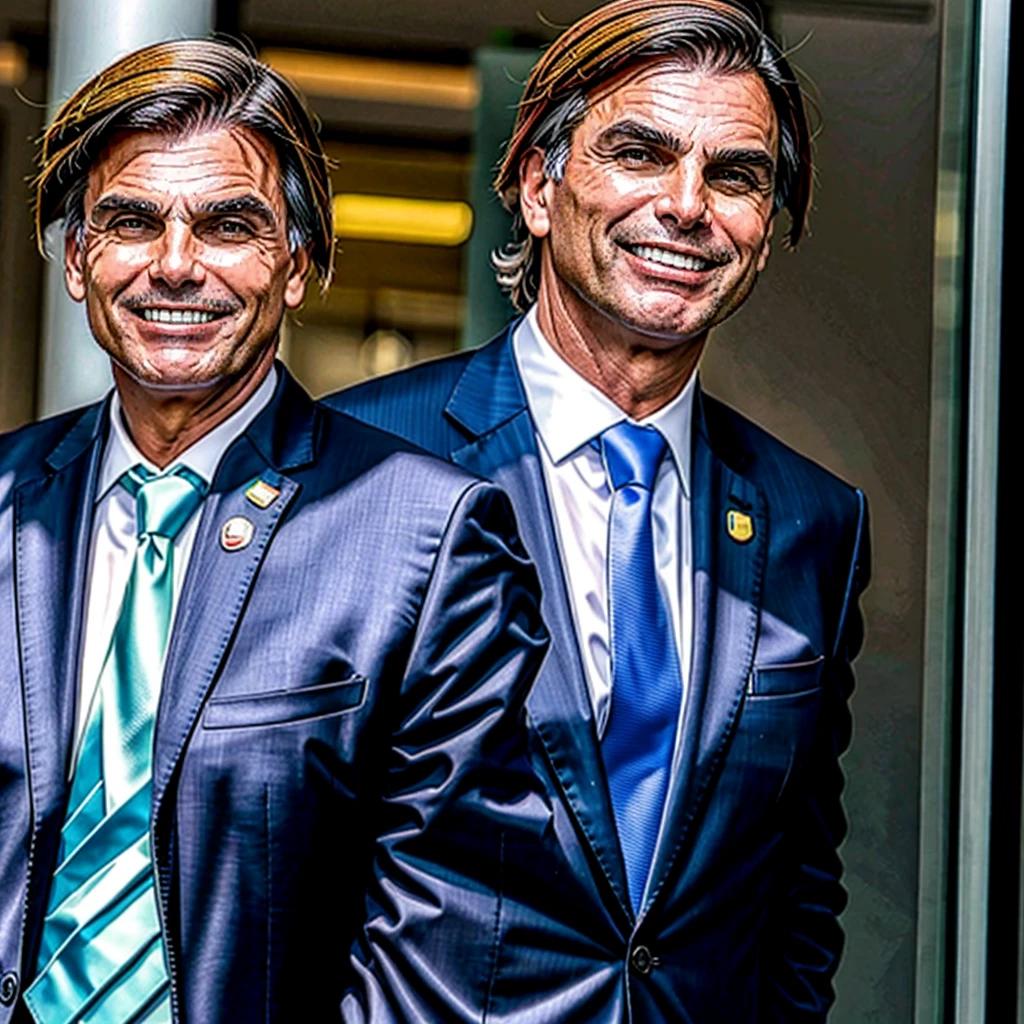 Jair Bolsonaro in a suit and tie smiling