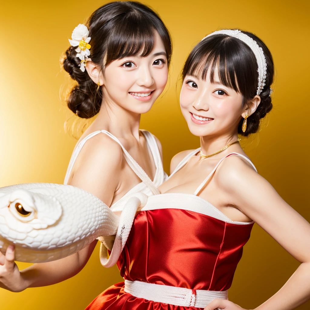 White skin, shiny oiled skin, A dark-haired, Wearing a French maid costume with lots of fine frills,Smiling smile,Three Beauties、Close one eye、The world's cutest Japan beauty at 25 years old