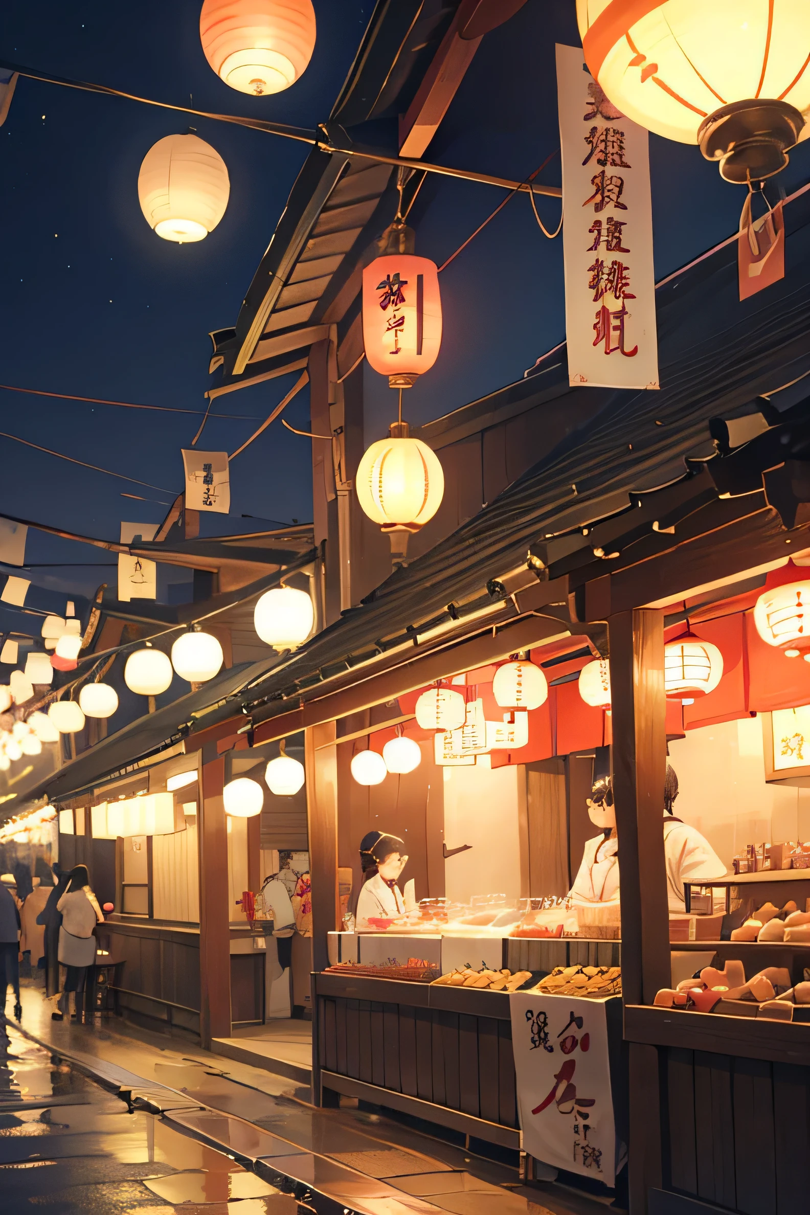 (Landscape only)、Scenes from Japanese festivals、Night food stalls、Lots of lanterns、Candy apples、Goldfish scooping、Cotton candy、Mask、Yo-yo、Person in kimono々