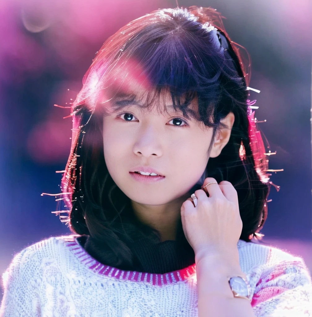 arafed asian woman with a pink sweater and a watch, sui ishida with black hair, Chiho, kimi takemura, Chiho ashima, close up iwakura lain, sakimi chan, iwakura lain, portrait of a japanese teen, Yoshitomo Nara, Yasumoto Oka