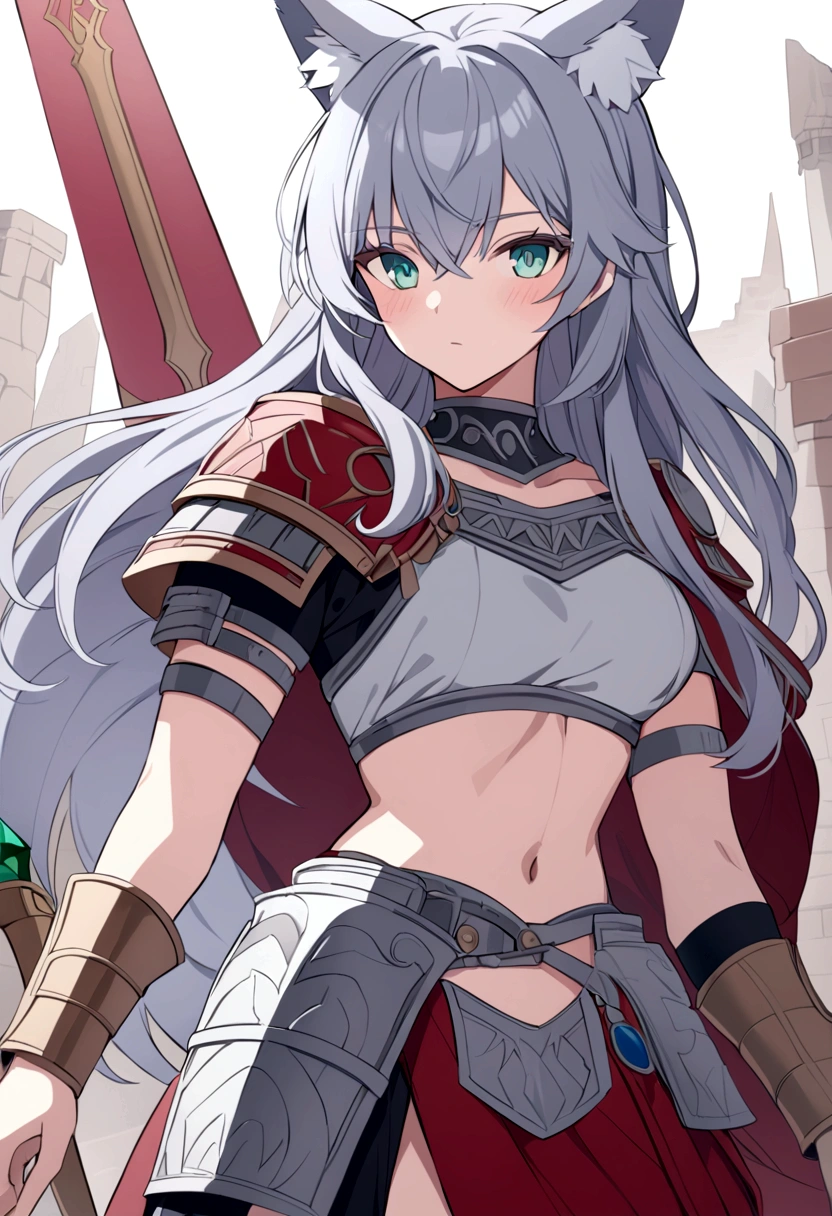 Aldo The Gray Wolf With Emerald Crystal Eyes Roman Warrior