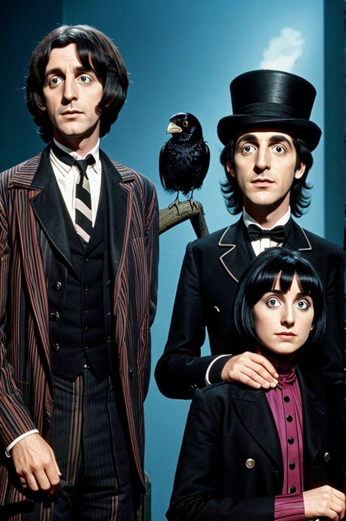Beatle juice Merlina and Tim borton characters together
