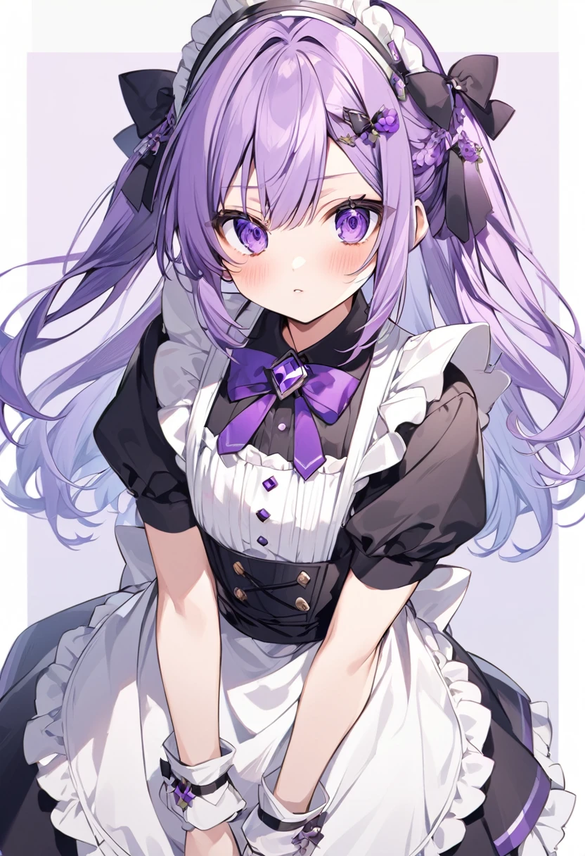 Keito。Purple Eyes。Maid clothes。Amethyst hair accessory。