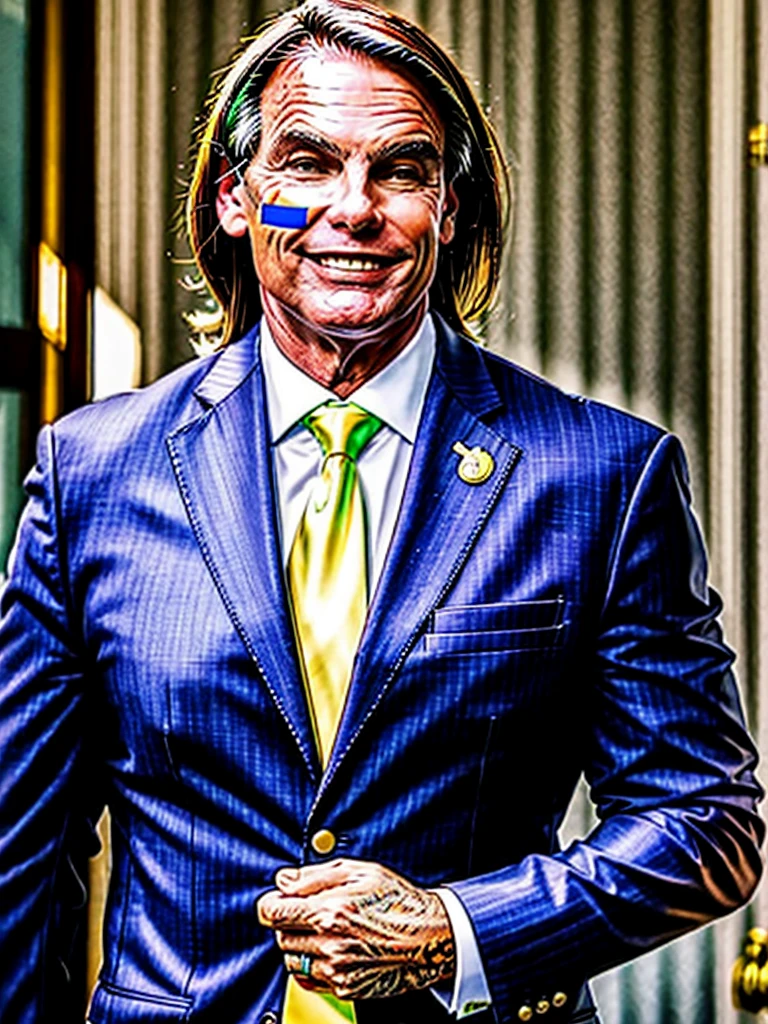 Jair Bolsonaro in a suit smiling 