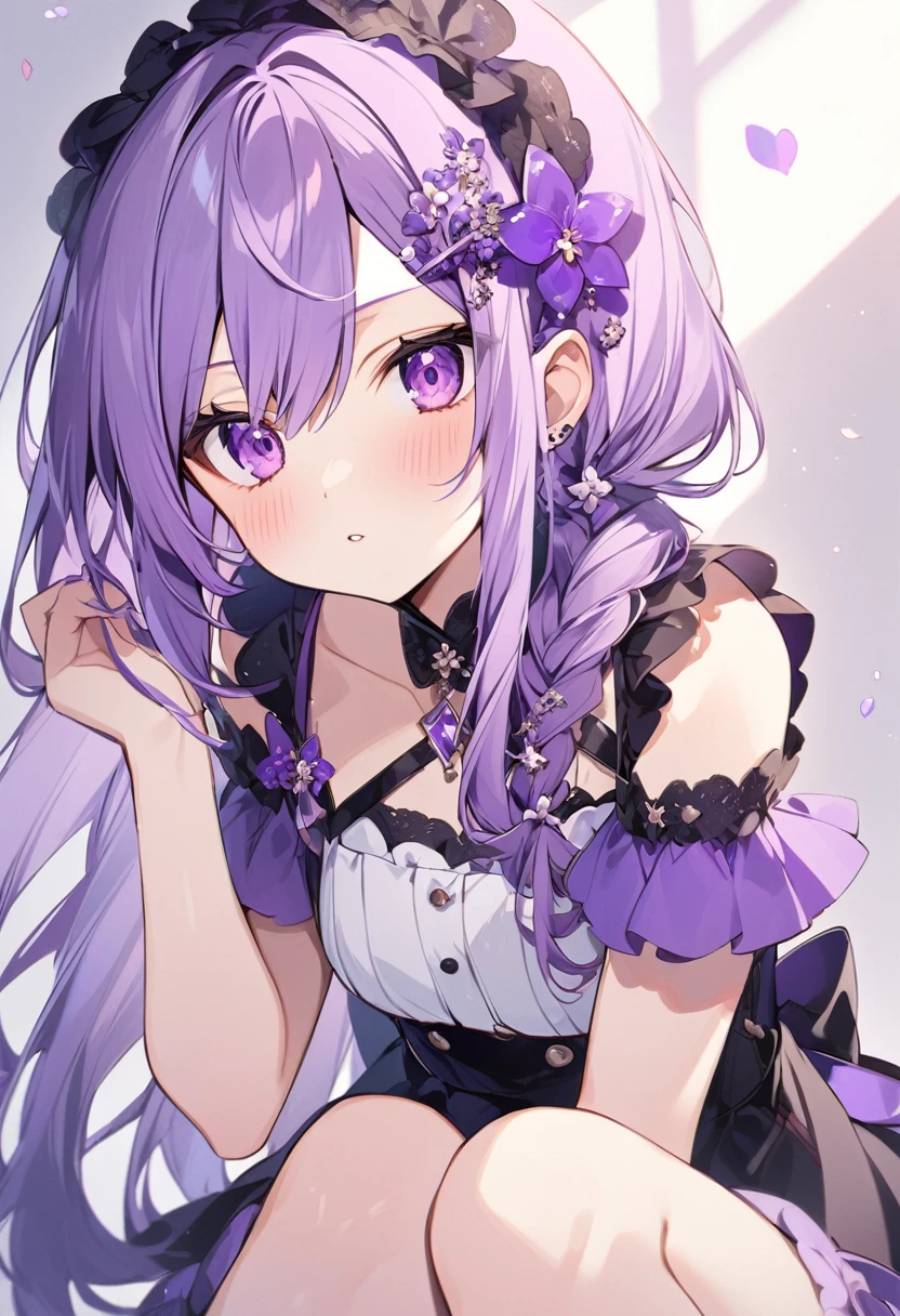 Keito。Purple Eyes。Amethyst hair accessory