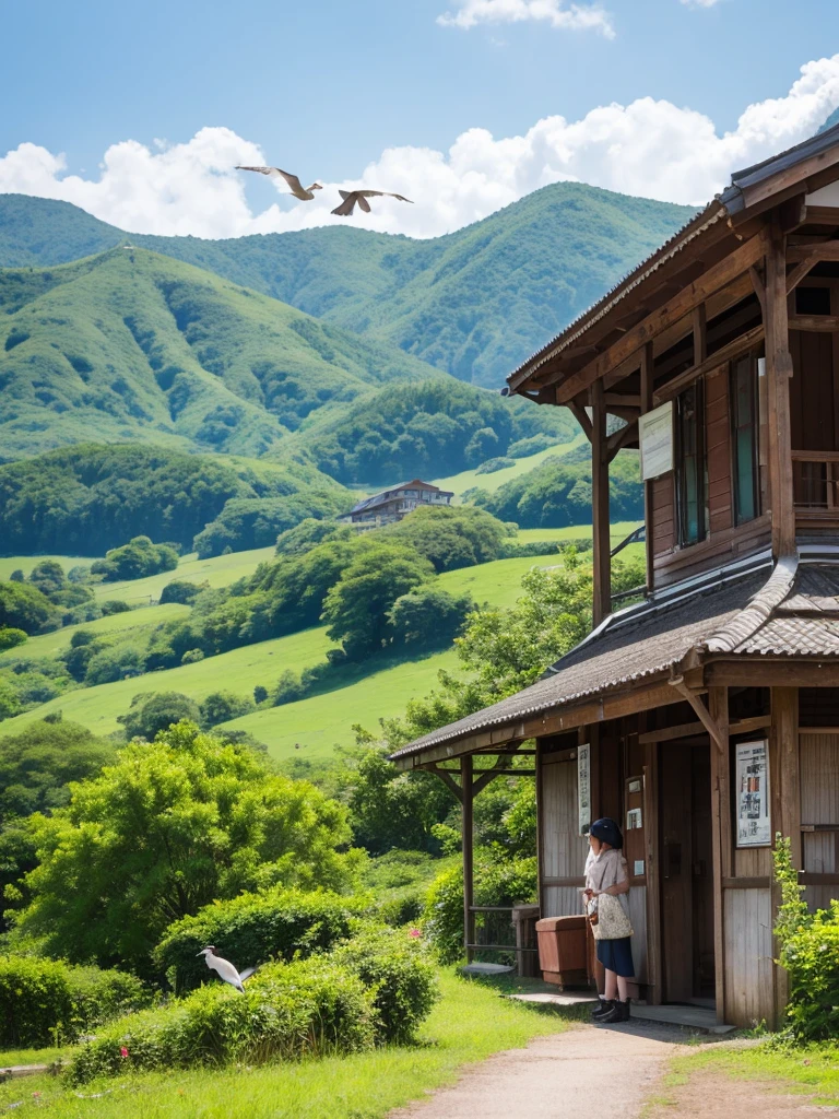 Highest quality、countryside、station、Bird&#39;s-eye view、Highest quality、4K