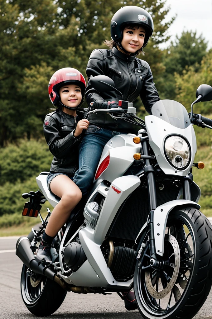Little monkey riding a motorcycle