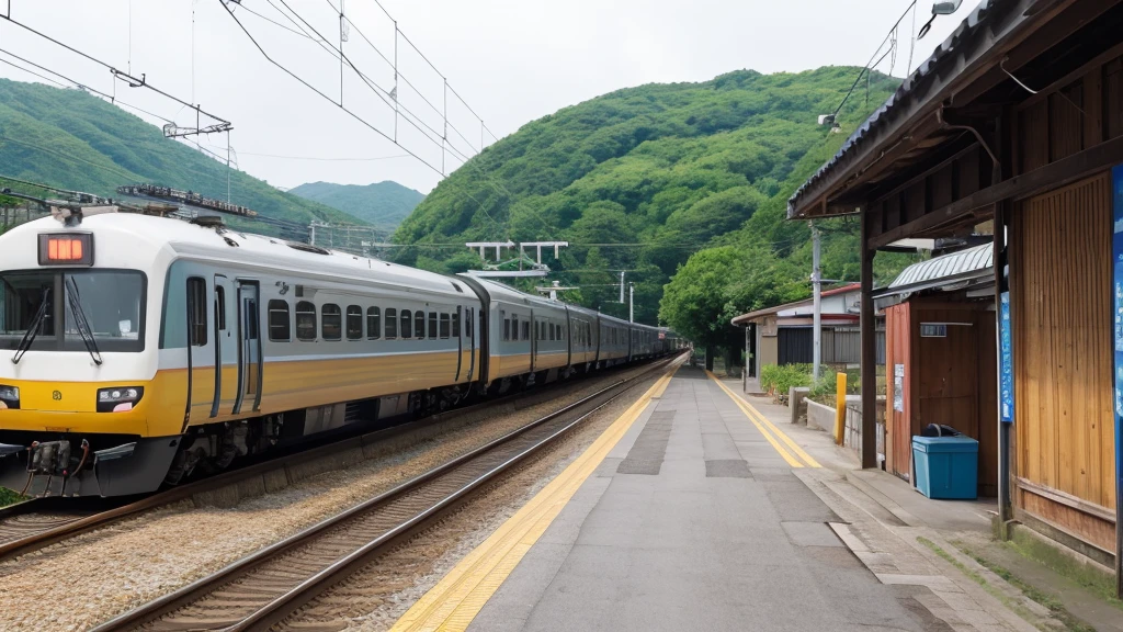 Highest quality、Rural Station、train、Bird's-eye view、Highest quality、4K