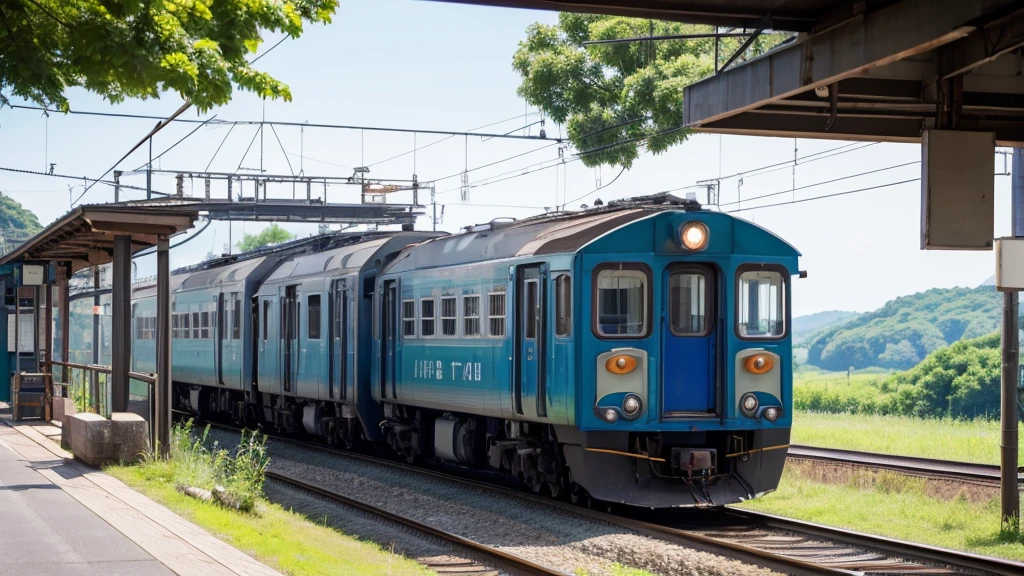 Highest quality、Rural Station、train、Bird's-eye view、Highest quality、4K
