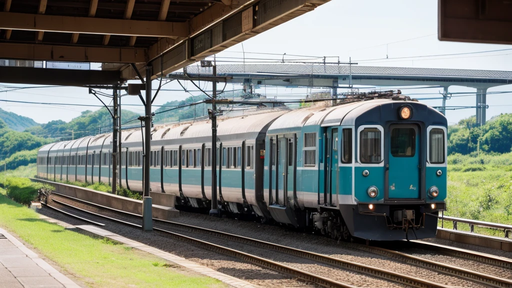 Highest quality、Rural Station、train、Bird's-eye view、Highest quality、4K