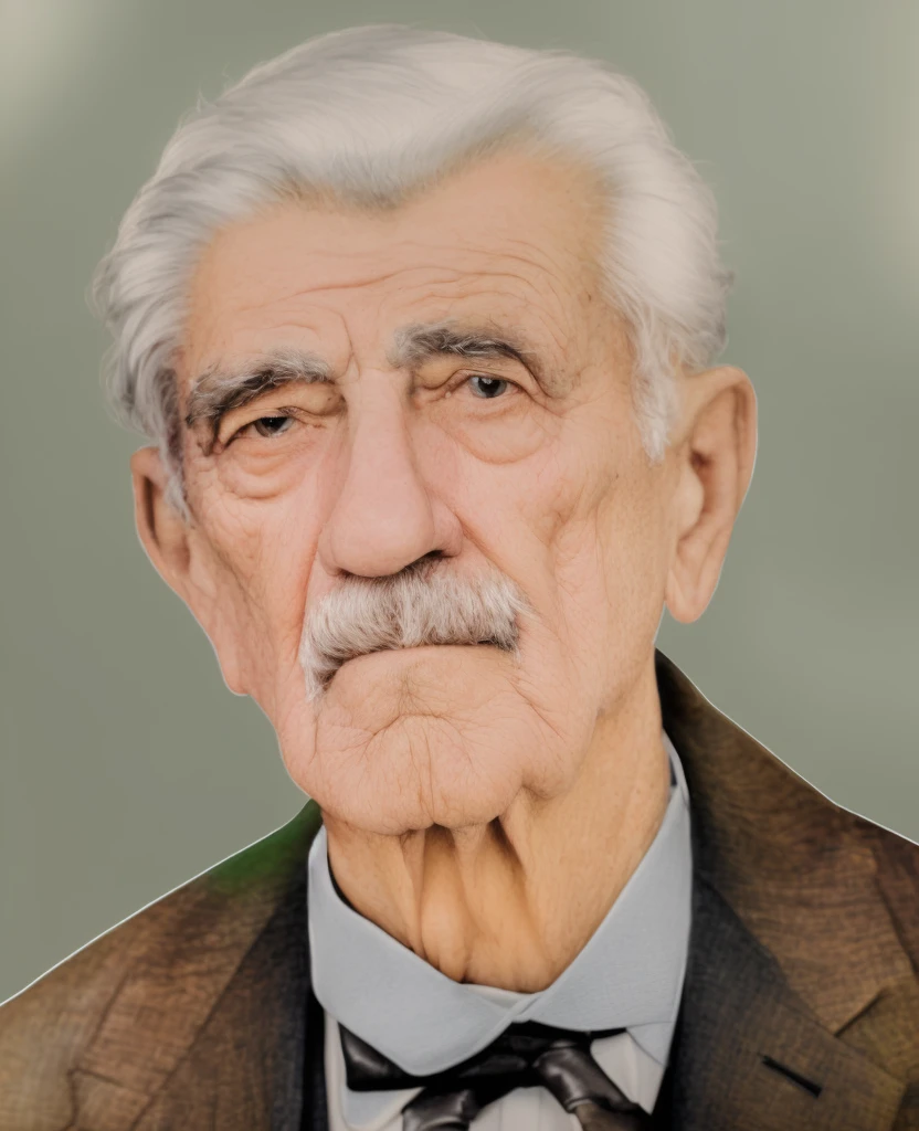 there is a digital painting of a man wearing a suit and tie, portrait photo of Um homem velho, a colorful photo, portrait of old man, colorful photo, inspired by László Beszédes, Um homem velho, portrait of Um homem velho, colorful photograph, drawn with photoshop, portrait of a old, fullcolor
