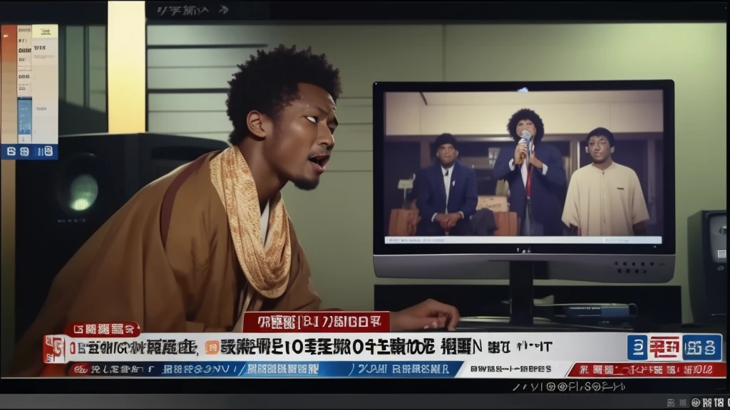 (Highest quality)、Man crying in front of monitor、One man goes crazy、Lament、The monitor only shows exchange rate charts、There is a monitor and a man in the room、Japanese people々々Break down in tears、Brown skinned beauty、Foreign Exchange、exchange、Ukiyo-e art style、Hokusai&#39;s inspiration、Popular deviant art、8K Ultra Real、Pastel color scheme、Soft lighting、despair