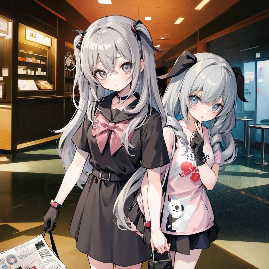 Wear sunglasses、Anime girl with a newspaper in front of her, Young woman anime visual, Cute girl anime visuals, style of madhouse anime, Gray-haired少女, Anime atmosphere, junko enoshima, Gray-haired lady, perfect Gray-haired girl, Gray-haired, Aesthetic award winning anime, Anime Styleに, Anime Style, Anime characters、In a completely different expression