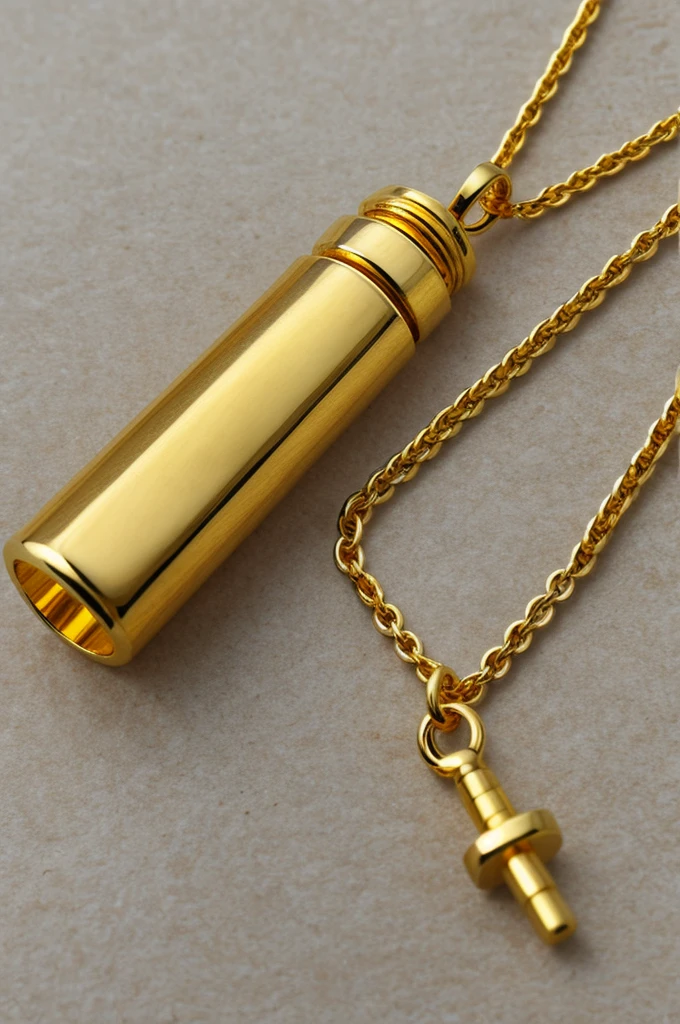 Gold syringe pendant