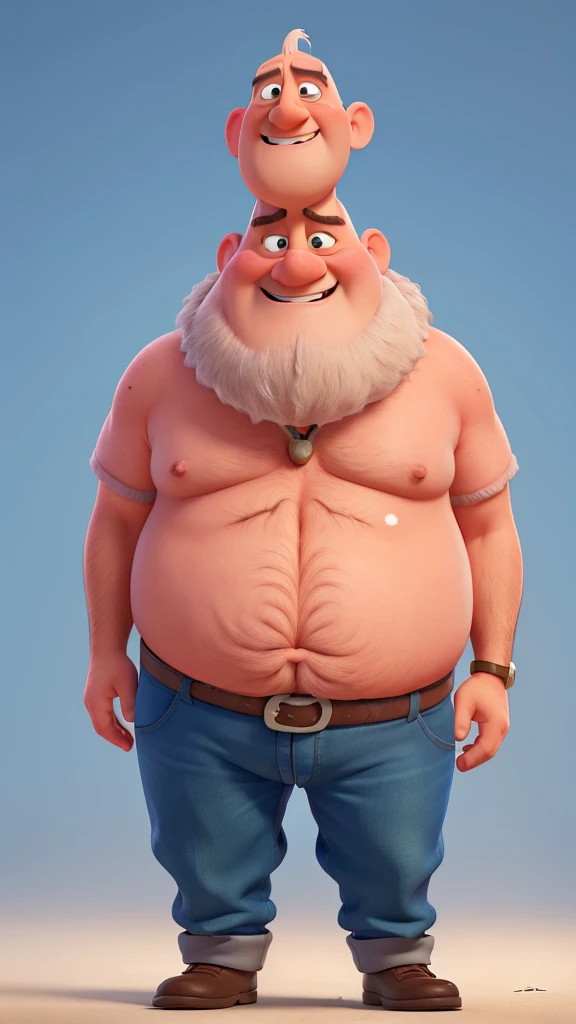 naughty man, how they are, cartoom, baldie, plumpness, medium height, Pixar-style, 4K