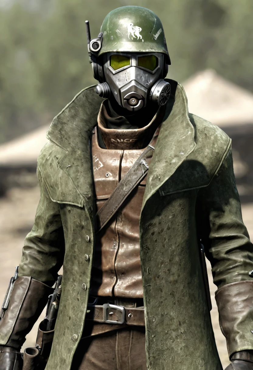 Male, NCR Ranger, no helmet, holding colt army revolver