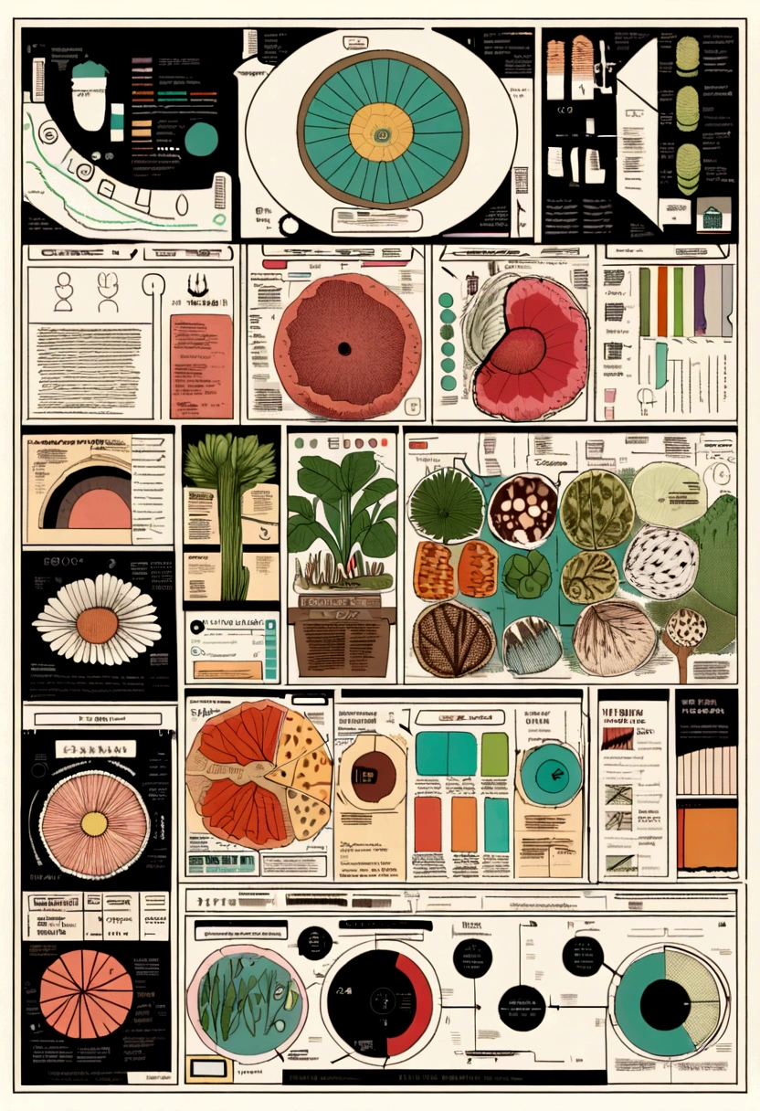 [carrot,] fully detailed botanic identity card, taken from old science book, write ["carrot"] title, pictures of different cross sections, chemical and biological classifications, detailed plant information with different species, arrows and graphs, on single poster, bright colors, fresh, verified information, high contrast, high resolution, poster like, 32K, --v 6.0 --ar 9:16 --s 750