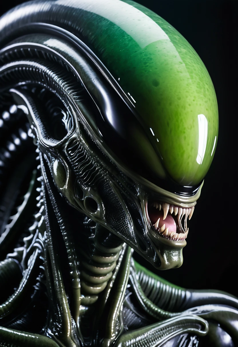 (((Extreme close-up Xenomorph Alien the eighth passenger fusion Cell Imperfect surreal and cinematic images Color Splash images)),(((Front Images)))