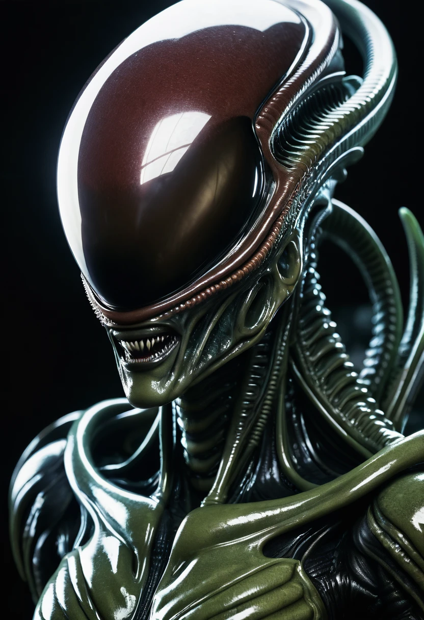 (((Extreme close-up Xenomorph Alien the eighth passenger fusion Cell Imperfect surreal and cinematic images Color Splash images)),(((Front Images)))