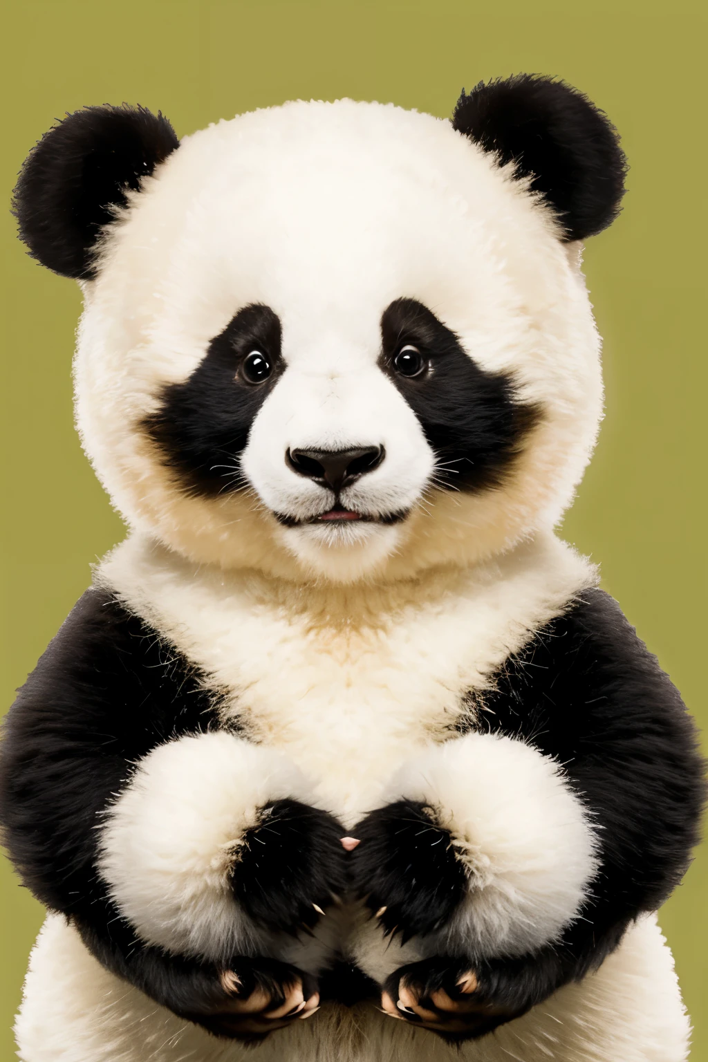 animated panda with a ball of wool in his hands
