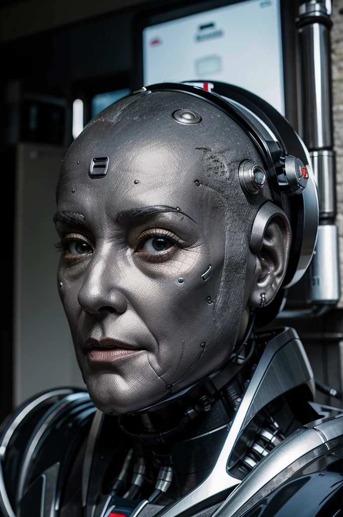 nice robot face of a old lady